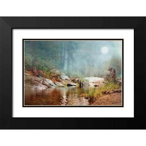 Foggy Fishin Hole Black Modern Wood Framed Art Print with Double Matting by Murdock, Ramona