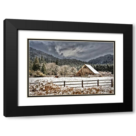 Winter Storm Black Modern Wood Framed Art Print with Double Matting by Murdock, Ramona