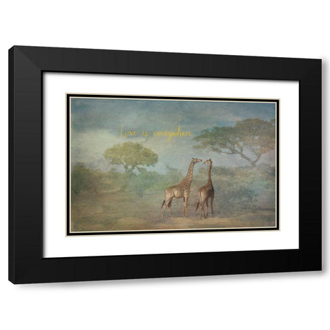 Love is Everywhere Black Modern Wood Framed Art Print with Double Matting by Murdock, Ramona
