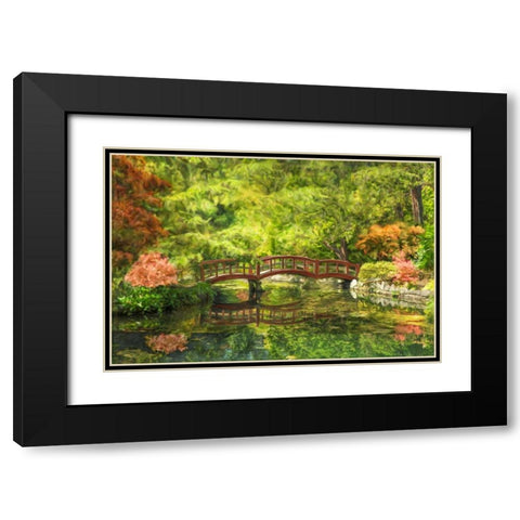 Serenity Bridge I Black Modern Wood Framed Art Print with Double Matting by Murdock, Ramona