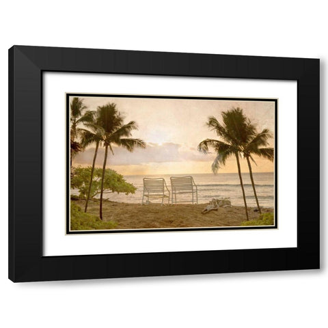Two at the Beach Black Modern Wood Framed Art Print with Double Matting by Murdock, Ramona