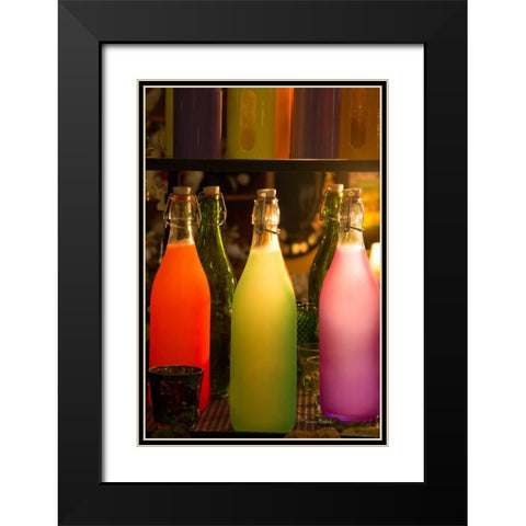 Colorful Bottles Black Modern Wood Framed Art Print with Double Matting by Murdock, Ramona