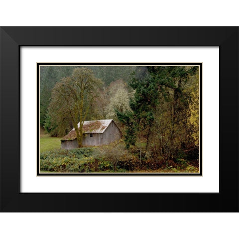 Old Shed Black Modern Wood Framed Art Print with Double Matting by Murdock, Ramona