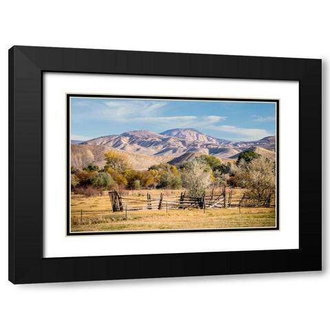 Old Fence Black Modern Wood Framed Art Print with Double Matting by Murdock, Ramona