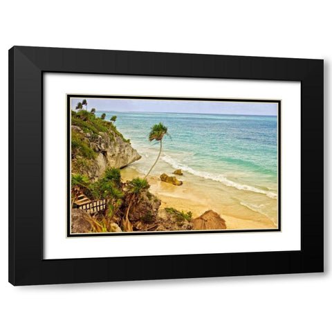 Tulum Beach Black Modern Wood Framed Art Print with Double Matting by Murdock, Ramona