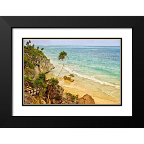 Tulum Beach Black Modern Wood Framed Art Print with Double Matting by Murdock, Ramona