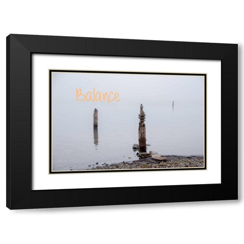 Balance Black Modern Wood Framed Art Print with Double Matting by Murdock, Ramona