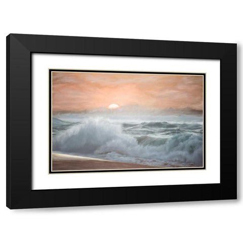 Heavy Seas at Sunset II Black Modern Wood Framed Art Print with Double Matting by Murdock, Ramona