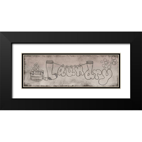 Laundry Bubbles Black Modern Wood Framed Art Print with Double Matting by Murdock, Ramona