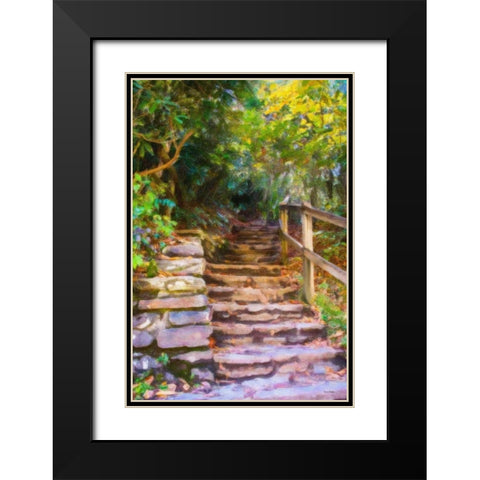 Rocky Steps Black Modern Wood Framed Art Print with Double Matting by Murdock, Ramona