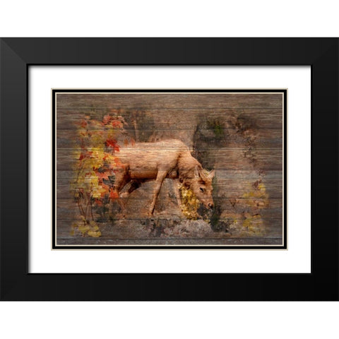 Deer in Paradise Black Modern Wood Framed Art Print with Double Matting by Murdock, Ramona