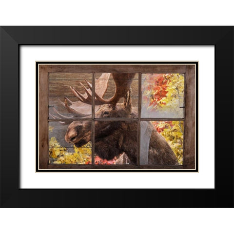 Theres a Moose at the Window Black Modern Wood Framed Art Print with Double Matting by Murdock, Ramona