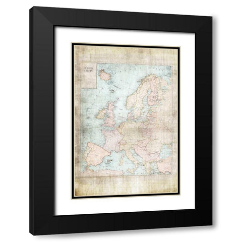 Central Europe Map WWII Black Modern Wood Framed Art Print with Double Matting by Murdock, Ramona