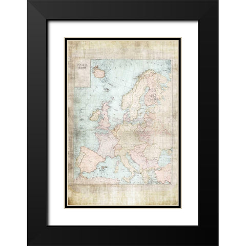 Central Europe Map WWII Black Modern Wood Framed Art Print with Double Matting by Murdock, Ramona