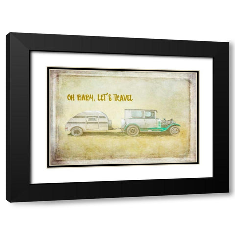 Baby Lets Travel Black Modern Wood Framed Art Print with Double Matting by Murdock, Ramona