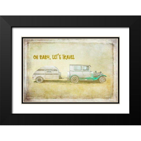 Baby Lets Travel Black Modern Wood Framed Art Print with Double Matting by Murdock, Ramona