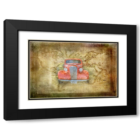 Vintage Car Black Modern Wood Framed Art Print with Double Matting by Murdock, Ramona