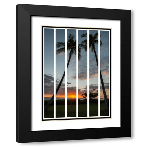 South Pacific Sunset Black Modern Wood Framed Art Print with Double Matting by Murdock, Ramona