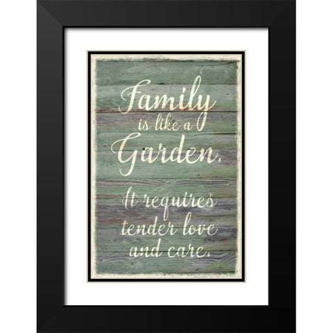 Family Garden Black Modern Wood Framed Art Print with Double Matting by Murdock, Ramona