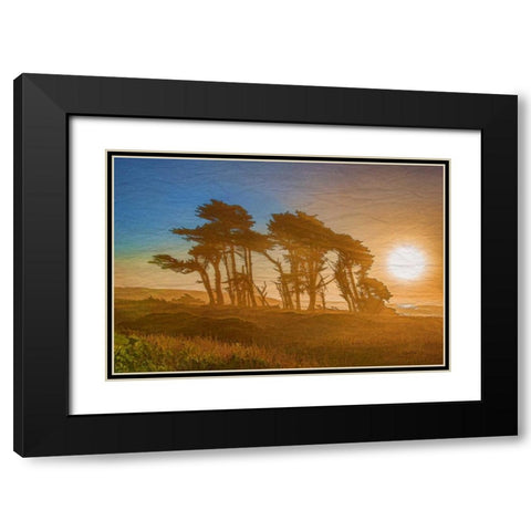 Beach Trees Black Modern Wood Framed Art Print with Double Matting by Murdock, Ramona
