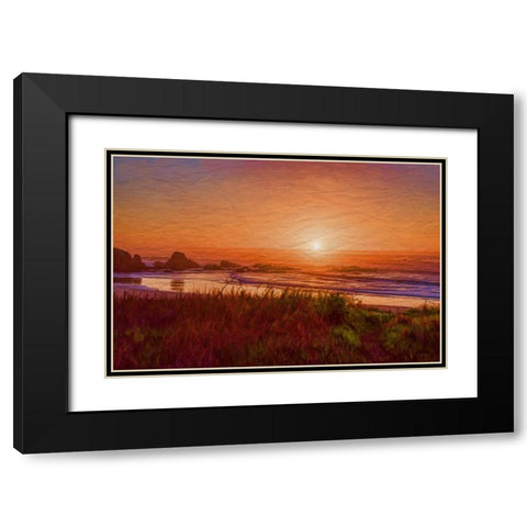 Beach Color Black Modern Wood Framed Art Print with Double Matting by Murdock, Ramona