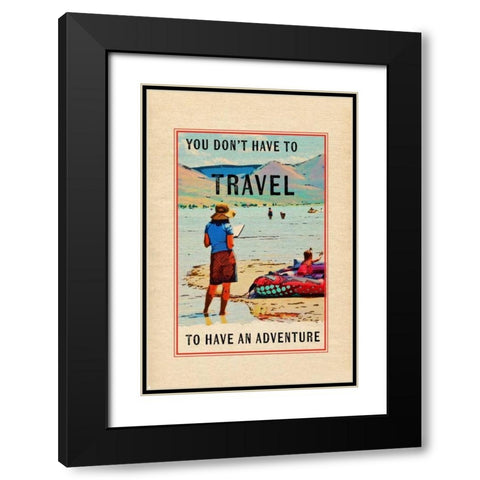 Travel in a Book Black Modern Wood Framed Art Print with Double Matting by Murdock, Ramona