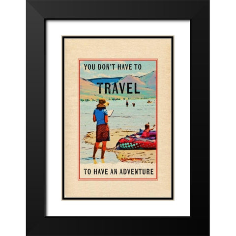Travel in a Book Black Modern Wood Framed Art Print with Double Matting by Murdock, Ramona
