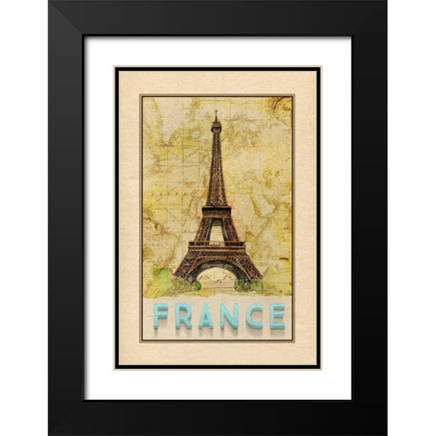 Travel France Black Modern Wood Framed Art Print with Double Matting by Murdock, Ramona