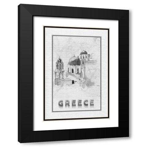 Travel Greece Black Modern Wood Framed Art Print with Double Matting by Murdock, Ramona