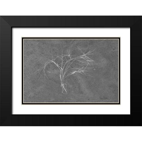 Twiggy Algae Silver on Black Black Modern Wood Framed Art Print with Double Matting by Murdock, Ramona