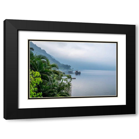 Fishing Village Black Modern Wood Framed Art Print with Double Matting by Murdock, Ramona