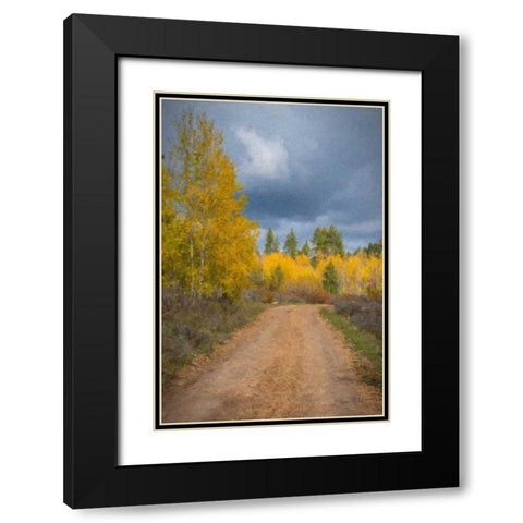 Stormy Road Black Modern Wood Framed Art Print with Double Matting by Murdock, Ramona