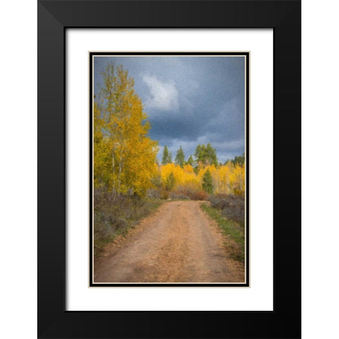 Stormy Road Black Modern Wood Framed Art Print with Double Matting by Murdock, Ramona