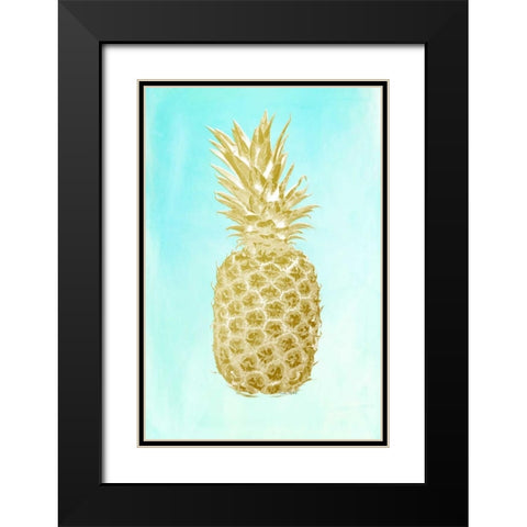 Pineapple Gold Black Modern Wood Framed Art Print with Double Matting by Murdock, Ramona