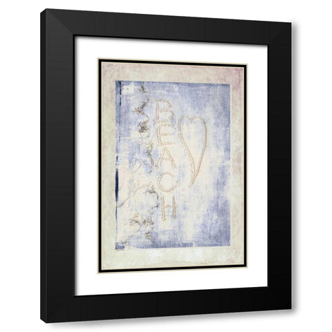 Beach Heart Black Modern Wood Framed Art Print with Double Matting by Murdock, Ramona