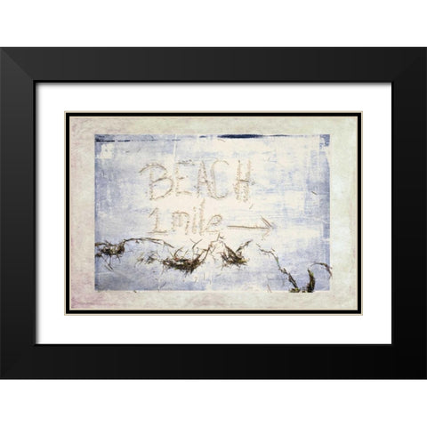 Beach 1 Mile Black Modern Wood Framed Art Print with Double Matting by Murdock, Ramona