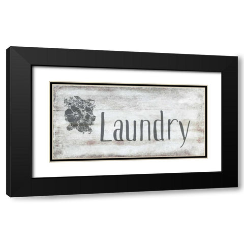 Laundry Floral Black Modern Wood Framed Art Print with Double Matting by Murdock, Ramona