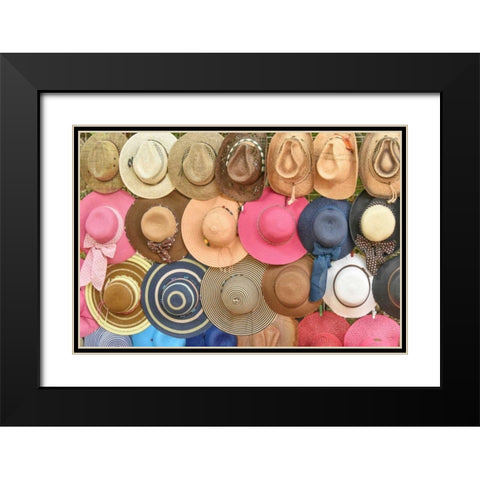 More Hats Black Modern Wood Framed Art Print with Double Matting by Murdock, Ramona