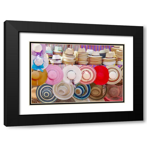 Tourist Hats Black Modern Wood Framed Art Print with Double Matting by Murdock, Ramona