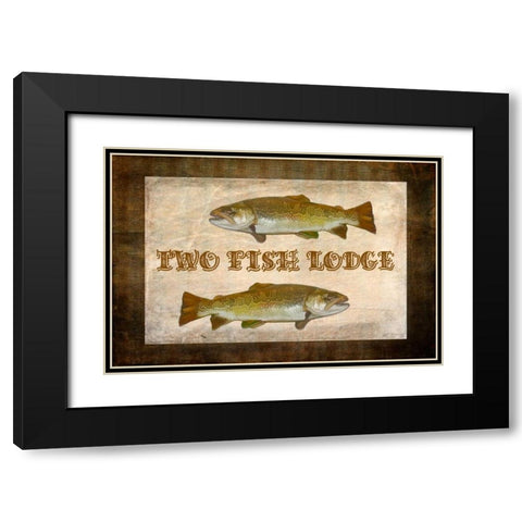 Tow Fish Lodge II Black Modern Wood Framed Art Print with Double Matting by Murdock, Ramona