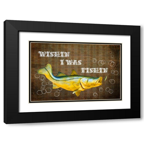 Wishin I Was Fishin II Black Modern Wood Framed Art Print with Double Matting by Murdock, Ramona