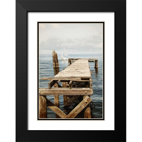 Relaxing II Black Modern Wood Framed Art Print with Double Matting by Murdock, Ramona