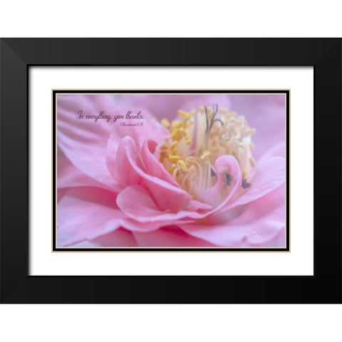 Give Thanks in All Things Black Modern Wood Framed Art Print with Double Matting by Murdock, Ramona