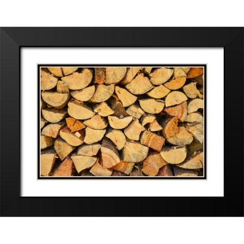 Wood Pile I Black Modern Wood Framed Art Print with Double Matting by Murdock, Ramona
