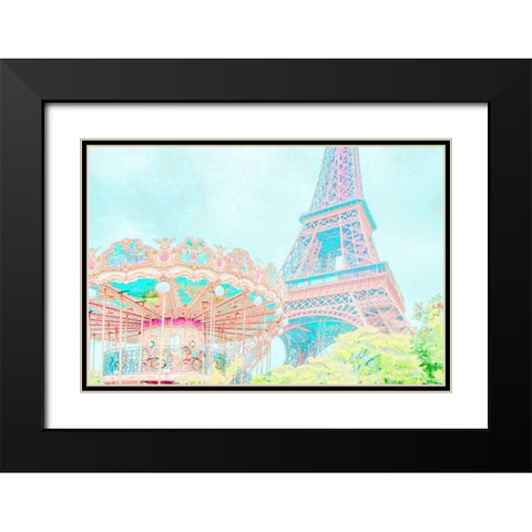 Cotton Candy Carousel Black Modern Wood Framed Art Print with Double Matting by Murdock, Ramona