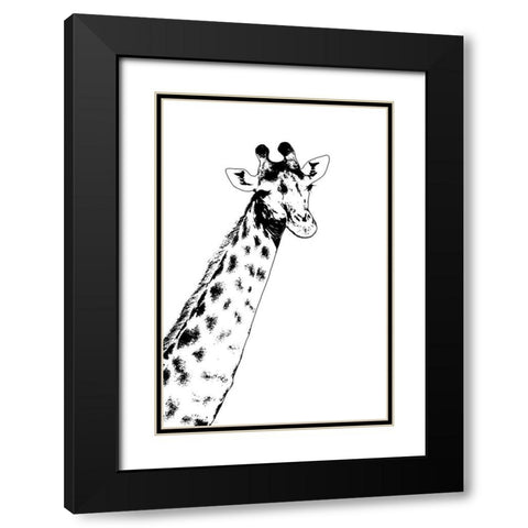 Giraffe Black Modern Wood Framed Art Print with Double Matting by Murdock, Ramona