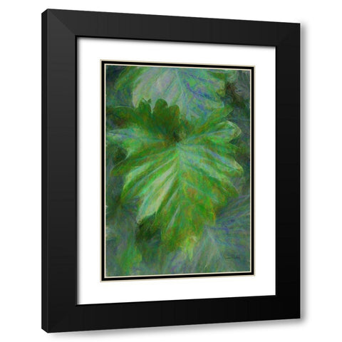 Tropical Leaves II Black Modern Wood Framed Art Print with Double Matting by Murdock, Ramona