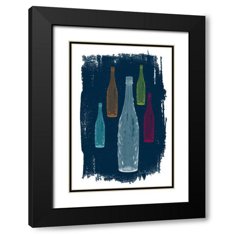 Five on Navy Black Modern Wood Framed Art Print with Double Matting by Murdock, Ramona
