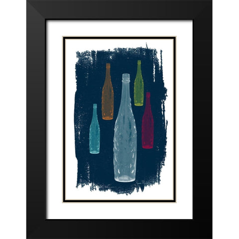 Five on Navy Black Modern Wood Framed Art Print with Double Matting by Murdock, Ramona