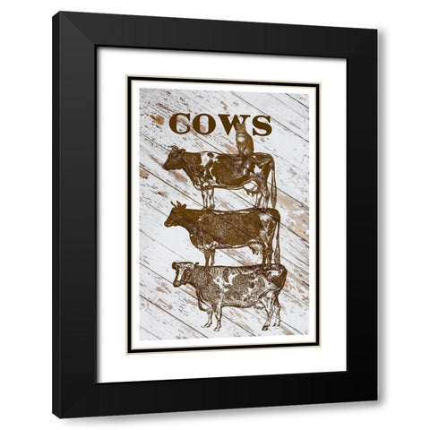 Cows Black Modern Wood Framed Art Print with Double Matting by Murdock, Ramona